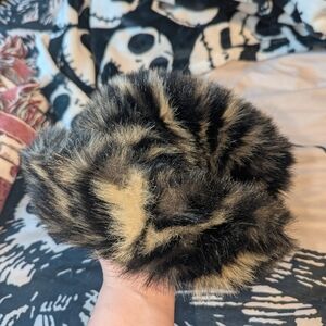 Danier Black and Brown Faux Fur Hat